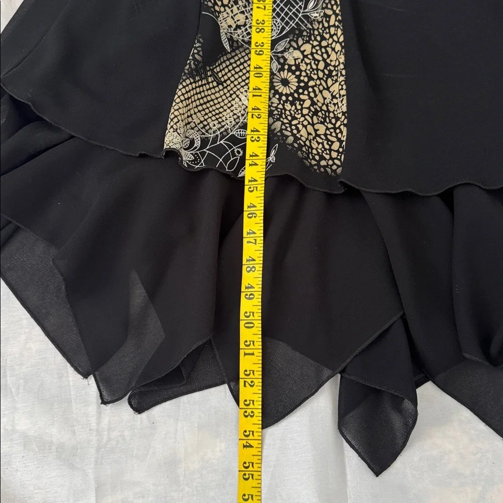 Sharon Max Women Dress Black and Beige Sleeveless Asymmetrical Hem Small Dress - Picture 12 of 16